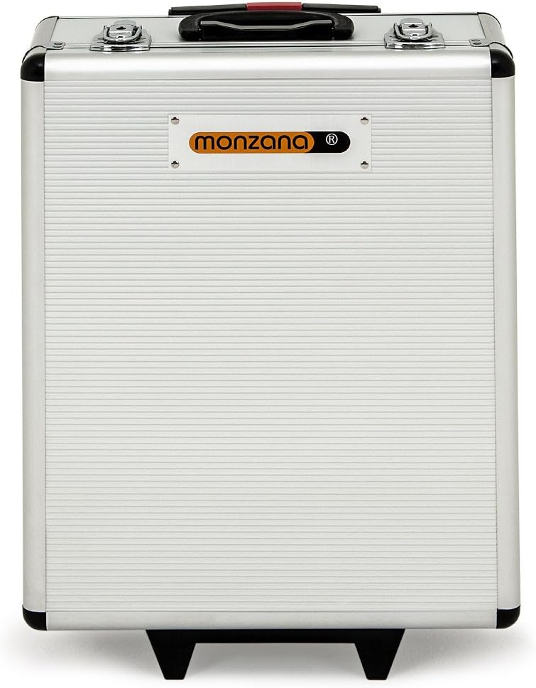 MONZANA® 1050 tlg. Werkzeugtrolley CrV-Stahl Werkzeugkoffer Aluminiumkoffer mit Rollen Teleskopgriff Abschließbar Qualitätswerkzeug Werkzeugset Silber — Ansicht 6
