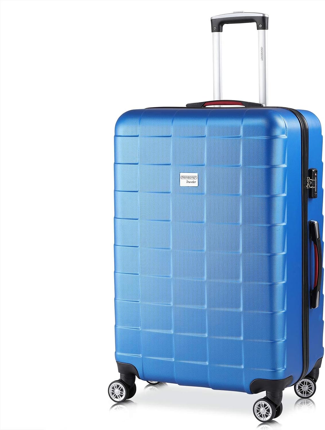 MONZANA® 2er Set Koffer Boardcase M, XL Gelgriffe TSA Schloss Reisekoffer Trolley Kofferset Handgepäck blau — Ansicht 4