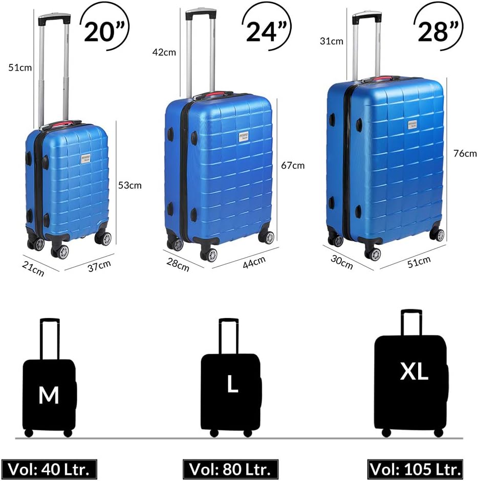 MONZANA® 2er Set Koffer Boardcase M, XL Gelgriffe TSA Schloss Reisekoffer Trolley Kofferset Handgepäck blau — Ansicht 6