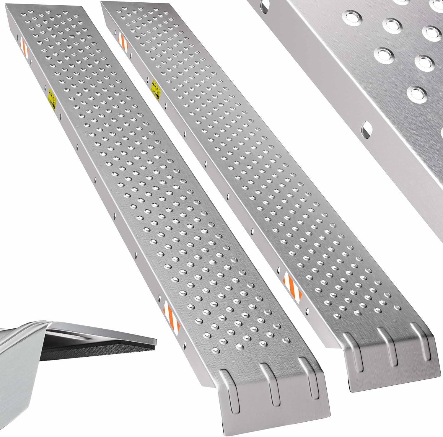 MONZANA® 2X Auffahrrampe 400 kg Tragfähigkeit galvanisierter Stahl 160x22,5x4,5cm rutschfeste perforierte Oberfläche PKW Transport Laderampe Rampe