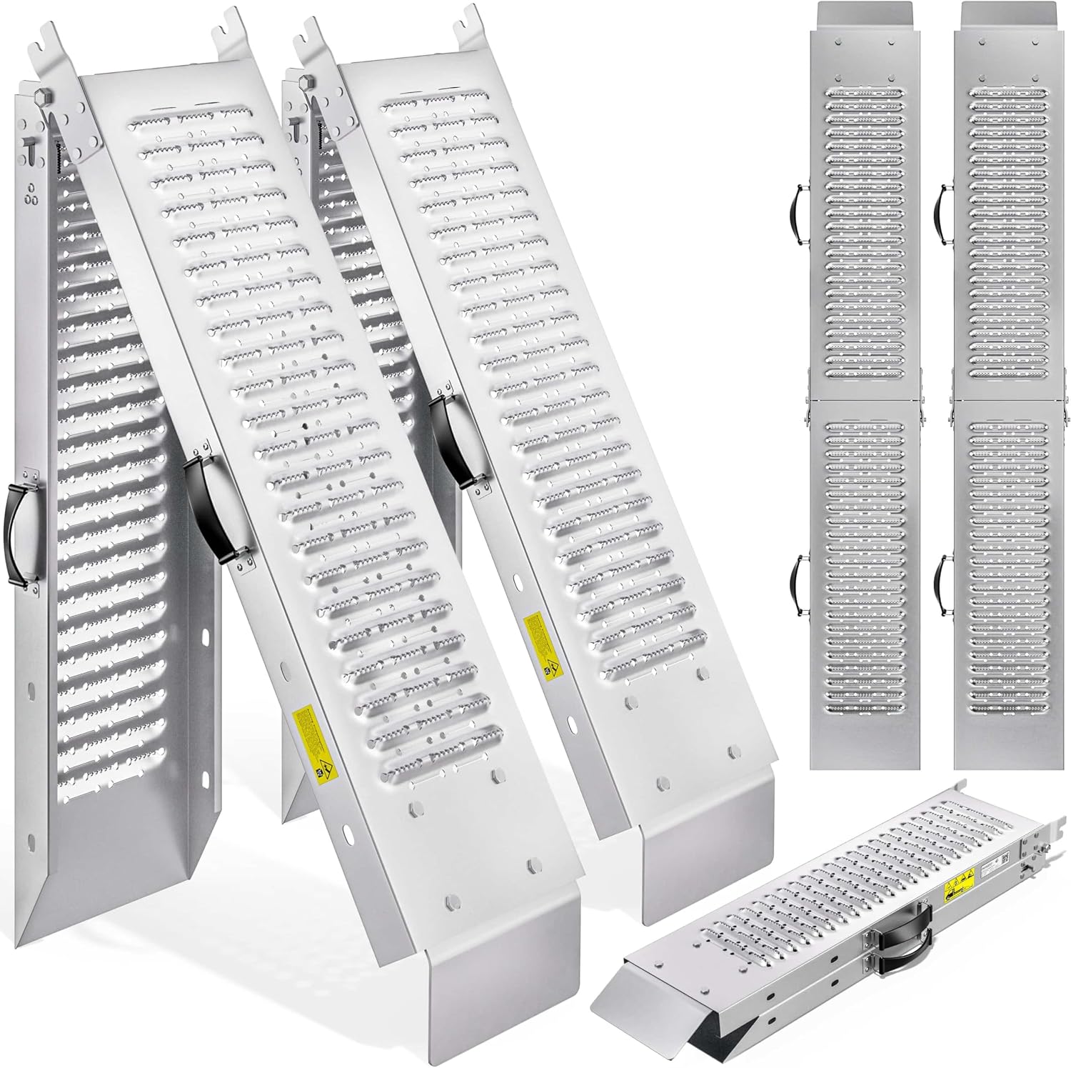 MONZANA® 2X Auffahrrampe 400kg (je 200kg) klappbar Laderampe verzinkter Stahl rutschfeste Oberfläche Auffahrschiene Verladerampe PKW Verladeschiene