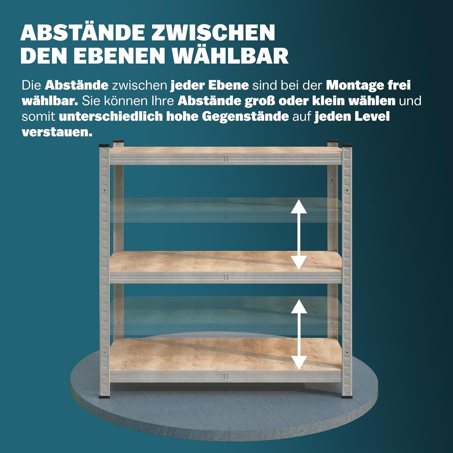 MONZANA® 2x Reifenregal 8 Reifen 795 kg 180x120x40cm inkl Gummischutz höhenverstellbare MDF-Ablage Stecksystem Garage Werkstatt Felgenregal Lagerregal — Ansicht 4