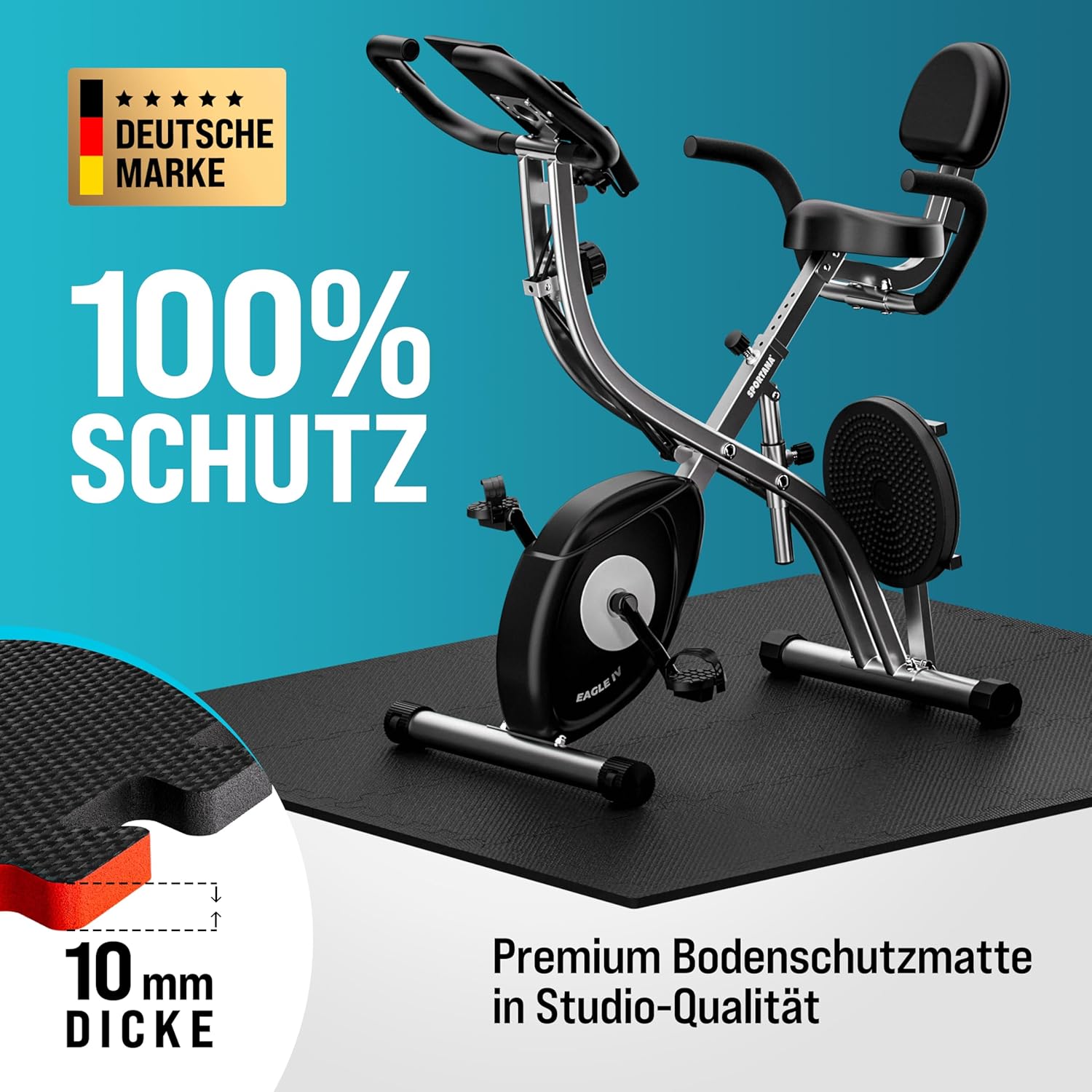 MONZANA® 36x Bodenschutzmatten Fitness & Pool mit Randstücken 30 x 30 cm 3 qm rutschfest Eva-Schaumstoff Puzzlematte Trainingsmatten Fitnessgeräte — Ansicht 3