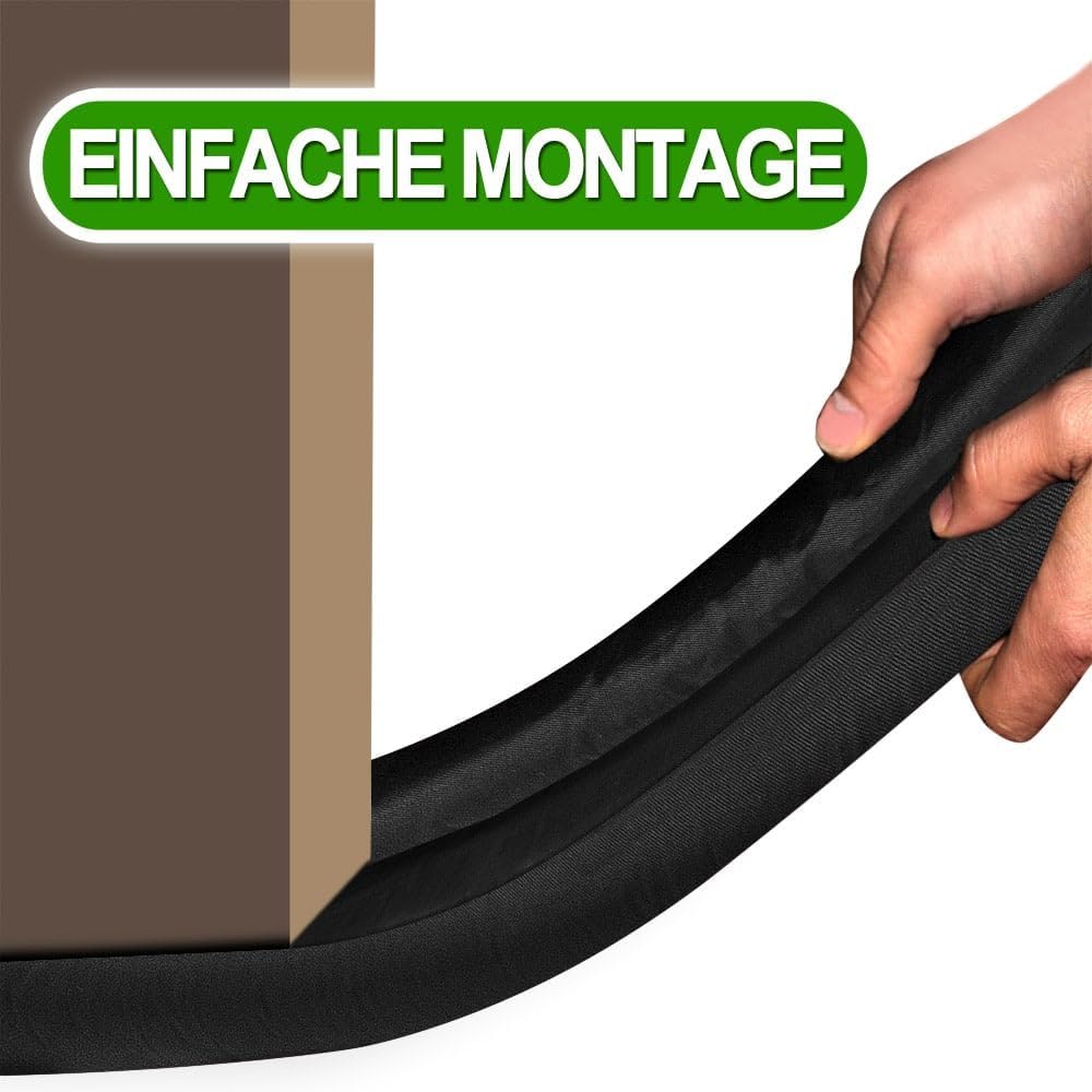 Monzana® 3X Zugluftstopper für Türen 92cm Doppeldichtung Luftzugstopper Windstopper Schwarz Zuschneidbar Haustür Lärmschutz Isolierung Kälte Polyester — Ansicht 3