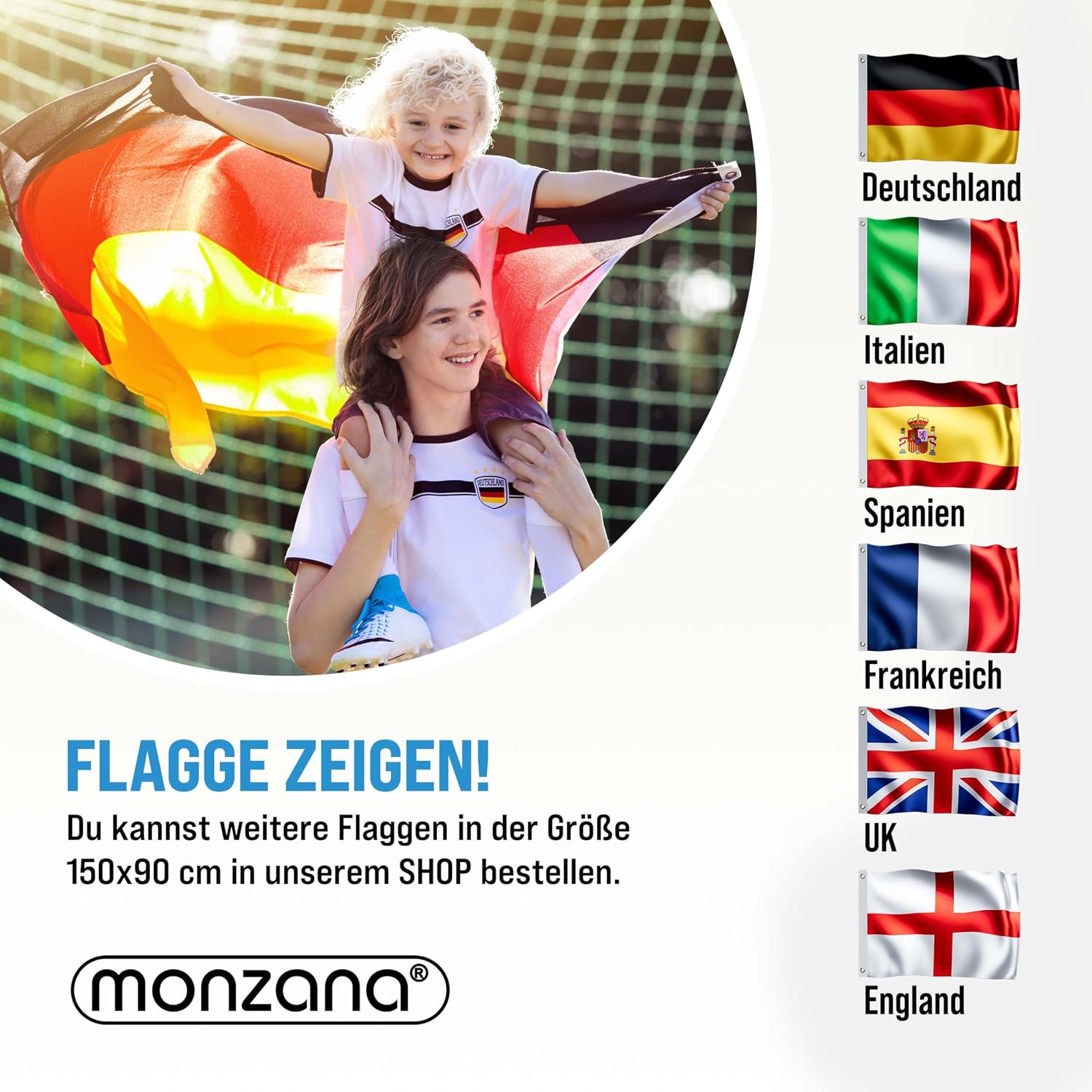 MONZANA® Aluminium Teleskop Fahnenmast 6,30m Bodenhülse 60cm inkl. Deutschland Flagge Deutschlandfahne Fahne Flaggenmast Mast Alu — Ansicht 6