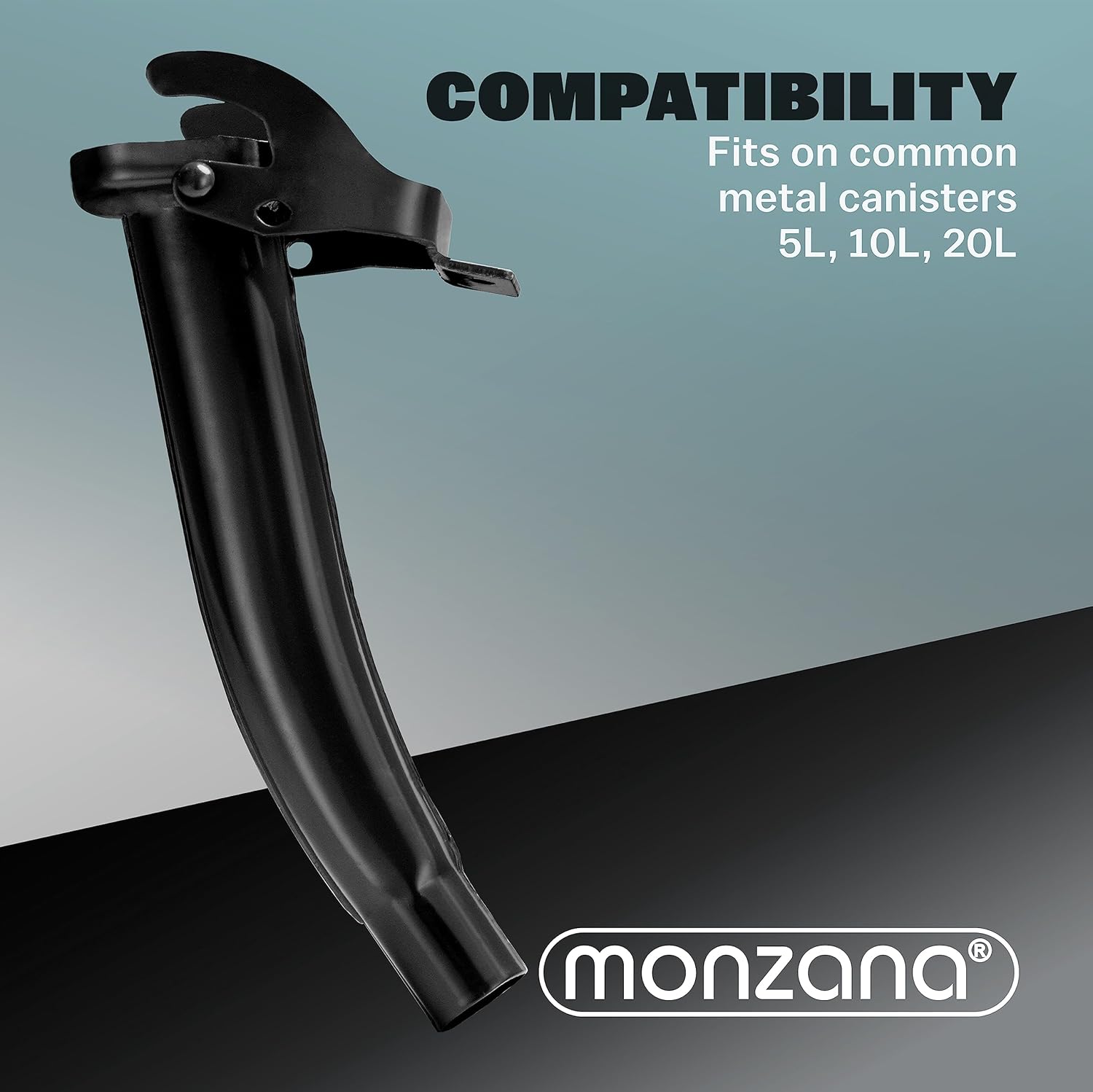 MONZANA® Ausgießer Einfüllstutzen aus Metall für Benzinkanister Kanister Metallkanister Tankstutzen Einfüllstutzen Kraftstoffausguss Benzin Diesel Schwarz — Ansicht 3