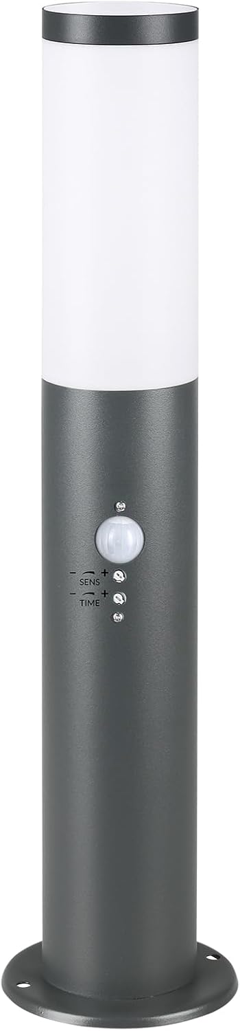 Monzana® Außenlampe mit Bewegungssensor Edelstahl 50cm Hoch E27 Fassung IP44 Wegeleuchte Garten Leuchte Beleuchtung für Außen Boden Outdoor Anthrazit