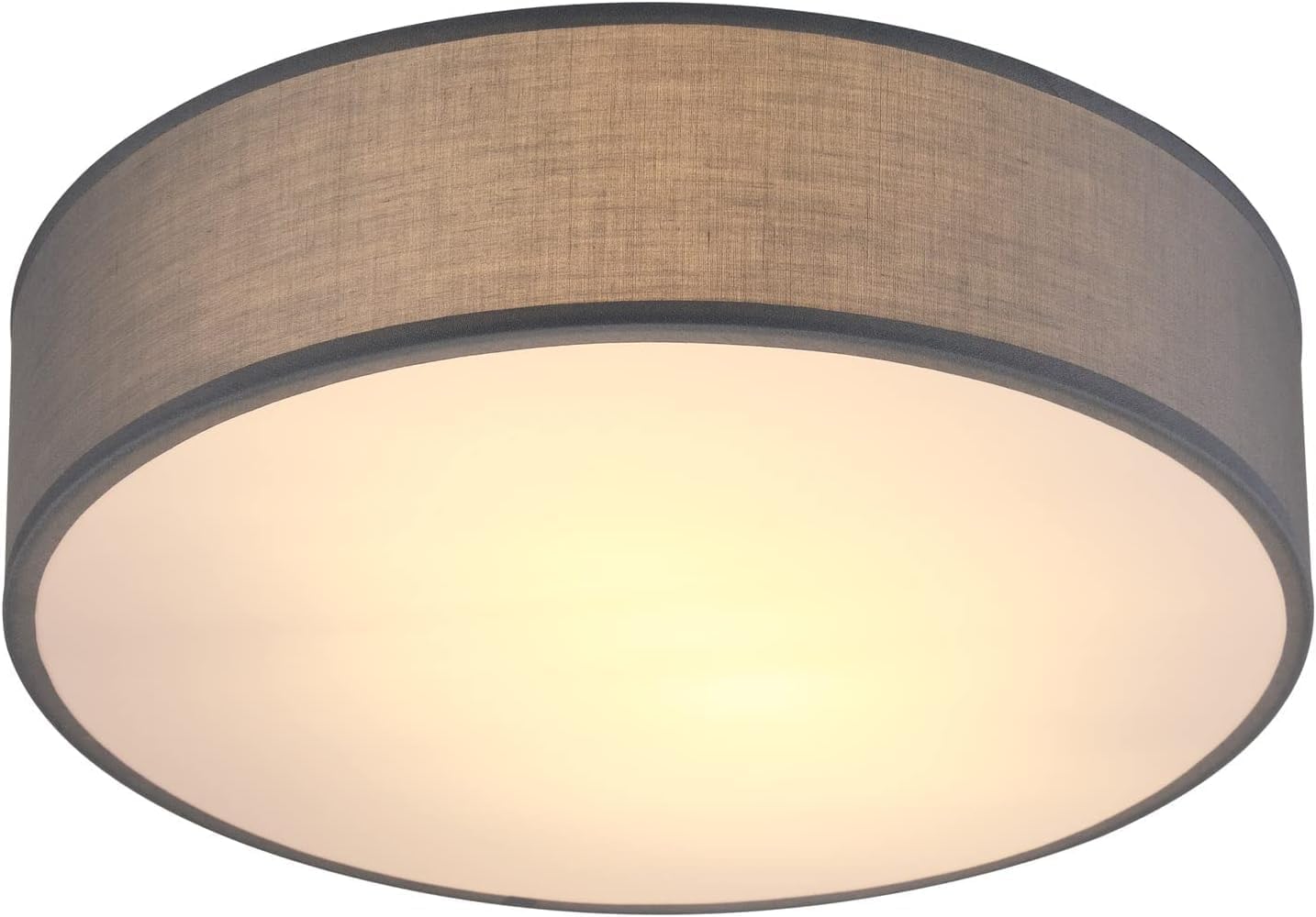 Monzana® Deckenlampe Stoff Wohnzimmer Schlafzimmer E27 Grau 30cm Rund 1-Flammig 40W Lampe Flur Küche Deckenstrahler Deckenleuchte Stoffdeckenlampe