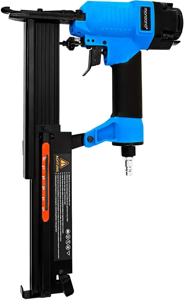 MONZANA® Druckluftschlauch Aufroller Automatisch 10m 1/4' Schlauchtrommel 12 bar 180° Schwenkbar inkl Drucklufttacker 2in1 Klammern Nägel Kompressor Set — Ansicht 6
