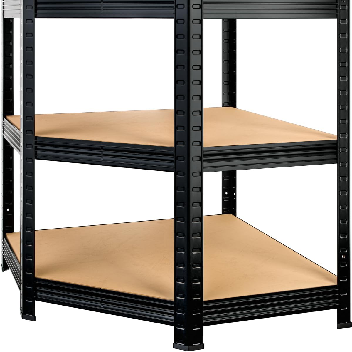 Monzana® Eckregal Premium Lagerregal 180x70x40cm 1050kg 6 MDF-Platten Regal Schwerlastregal Kellerregal Steckregal Werkstattregal Schwarz — Ansicht 5