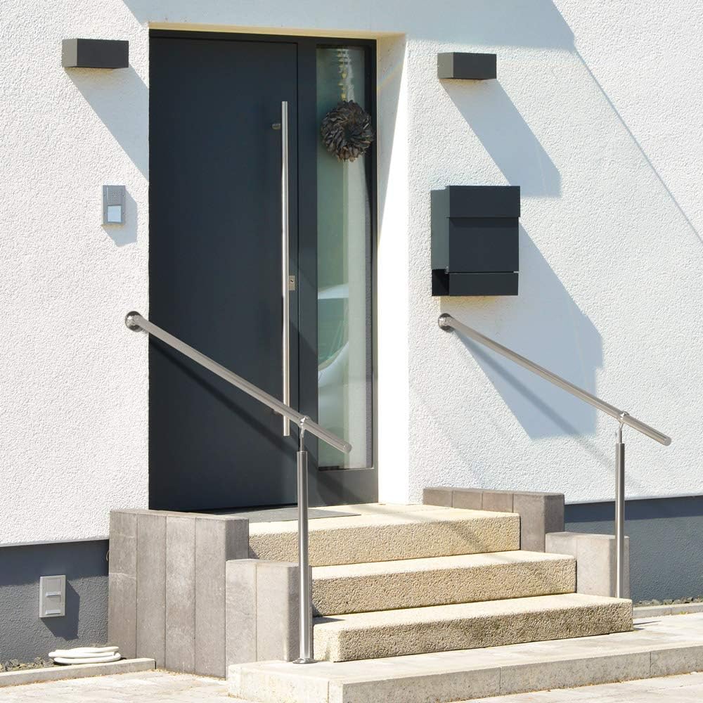 MONZANA® Edelstahl Eingangsgeländer 160cm Pflegeleicht Innen Außen Handlauf Wandhandlauf Treppengeländer — Ansicht 2