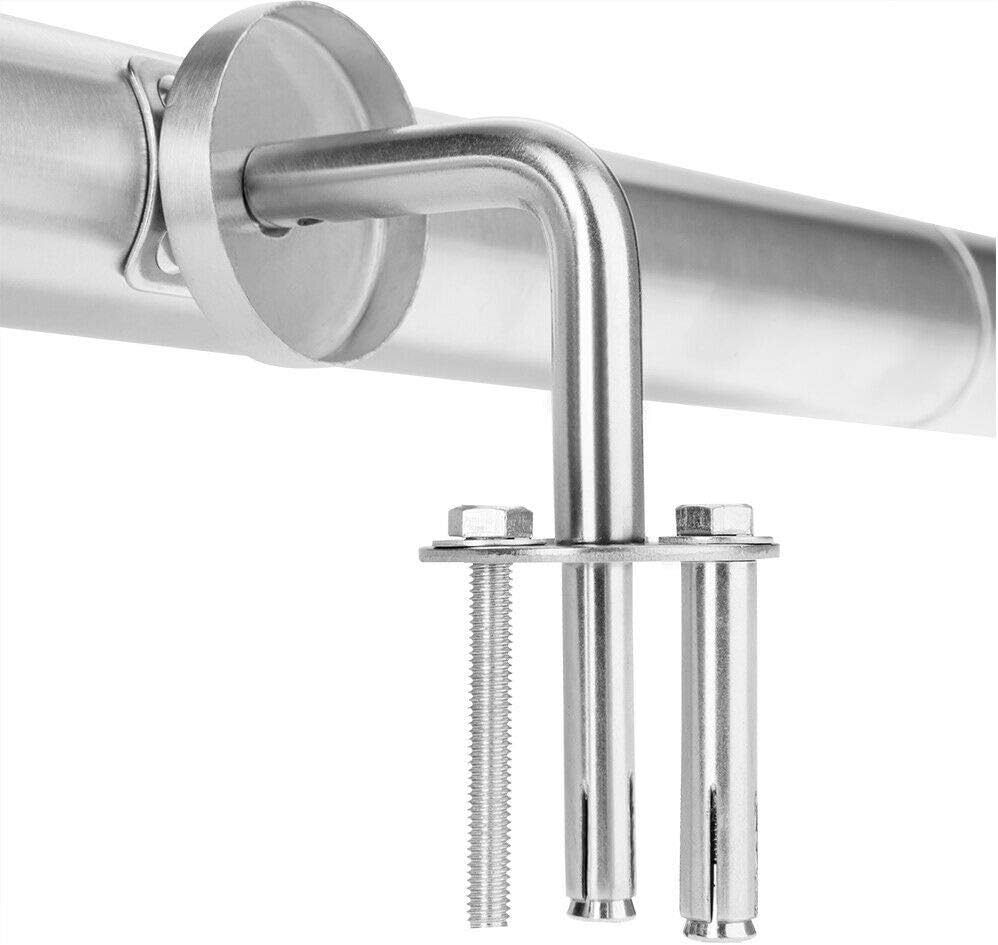MONZANA® Edelstahl Handlauf V2A Geländer Treppengeländer 200 cm Wandhalterung Verbindung Verschlusskappen Innen & Außen — Ansicht 4