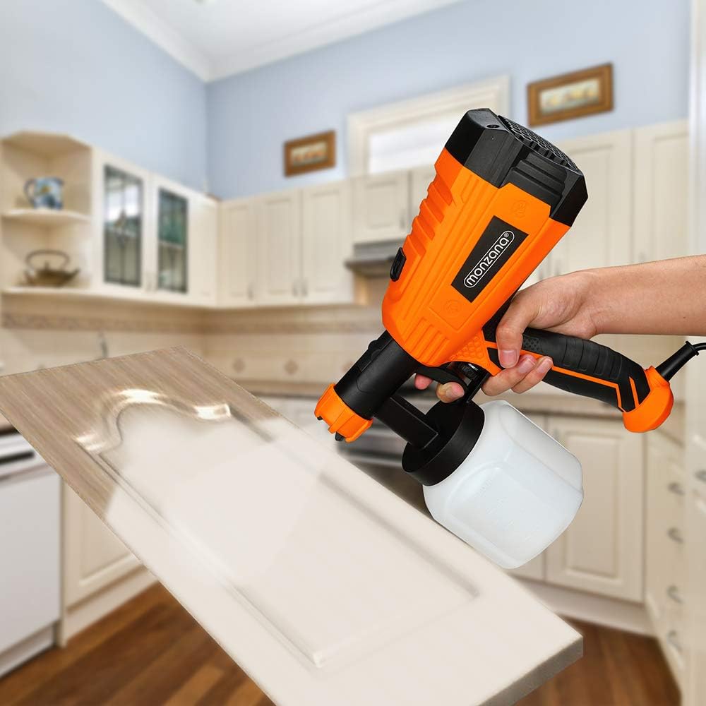 MONZANA® elektrisches Farbsprühsystem 800ml/min Behälter 500 W 3 Sprühmuster Farbsprühpistole Spritzpistole Lackierpistole Farbsprühgerät Einfülltrichter — Ansicht 2