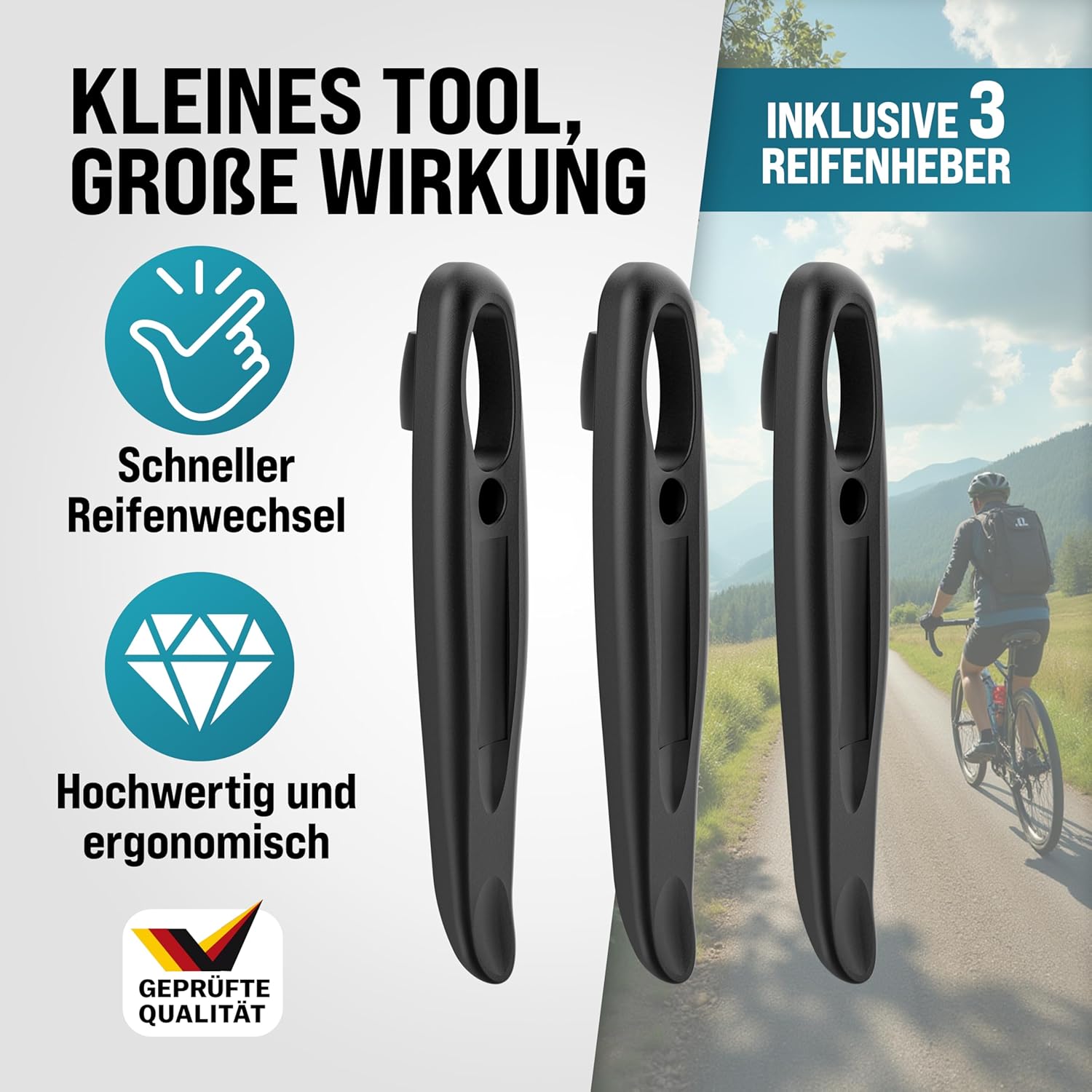 MONZANA® Fahrradmontageständer 50 kg mit Drehmomentschlüssel 1/4 Zoll Set Profi E-Bike klappbar Tragetasche Reifenheber 1-25 Nm Bitset Transportbox — Ansicht 4