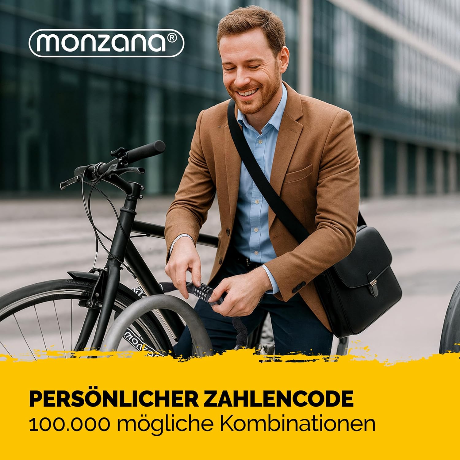 MONZANA® Fahrradschloss 90cm Zahlencode 6mm Stahlkettenglieder 5-stelliges Motorrad Fahrrad Zahlenschloss Kettenschloss — Ansicht 2