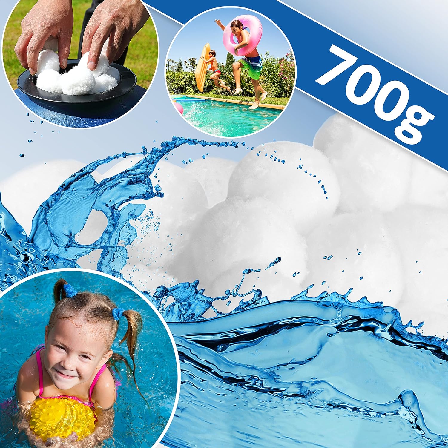 Monzana Filterbälle 700g ersetzen 25kg Filtersand für Pool Schwimmbad Aquarium Teich Sandfilteranlage Filterkugeln Filter Balls — Ansicht 3