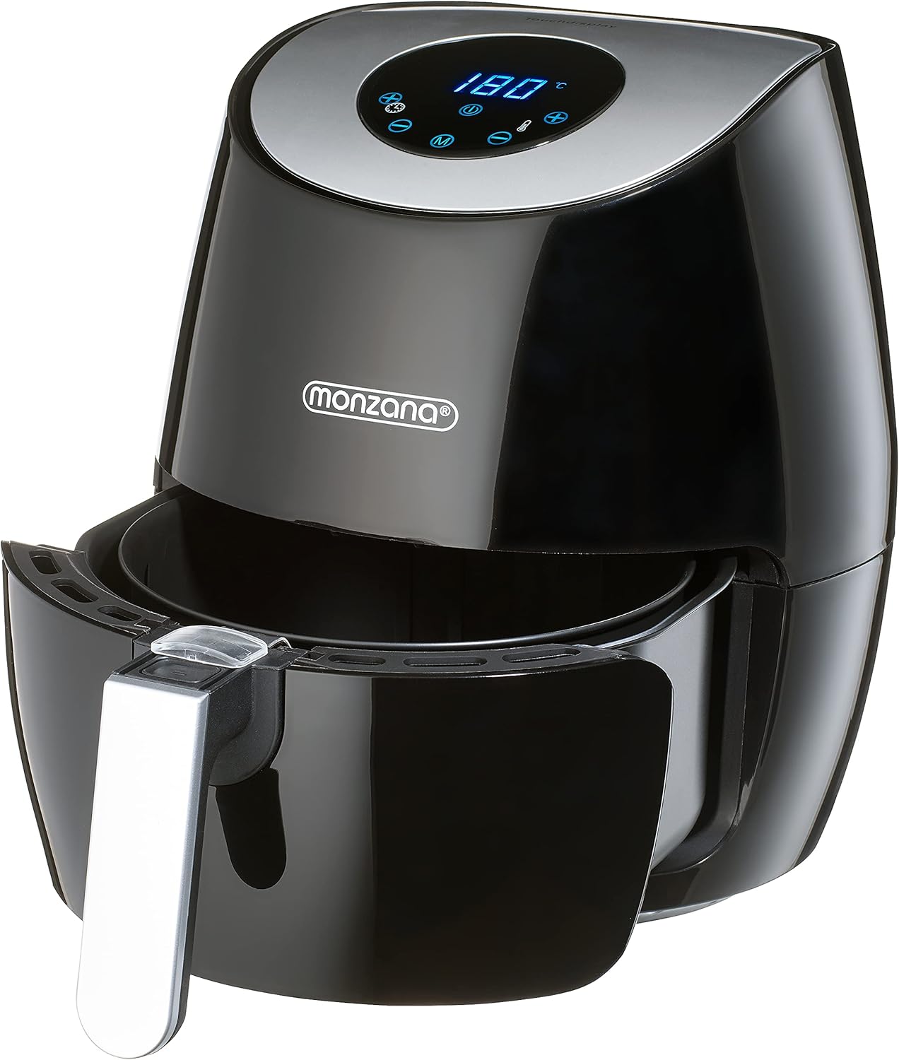Monzana Heißluftfritteuse Friteuse Fritteuse + Rezeptheft 1500W 3,6 Liter Touch-Display 9-in-1 schwarz — Ansicht 2
