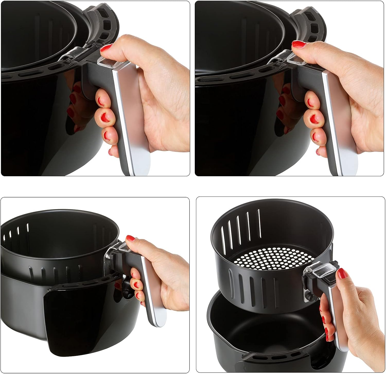 Monzana Heißluftfritteuse Friteuse Fritteuse + Rezeptheft 1500W 3,6 Liter Touch-Display 9-in-1 schwarz — Ansicht 5
