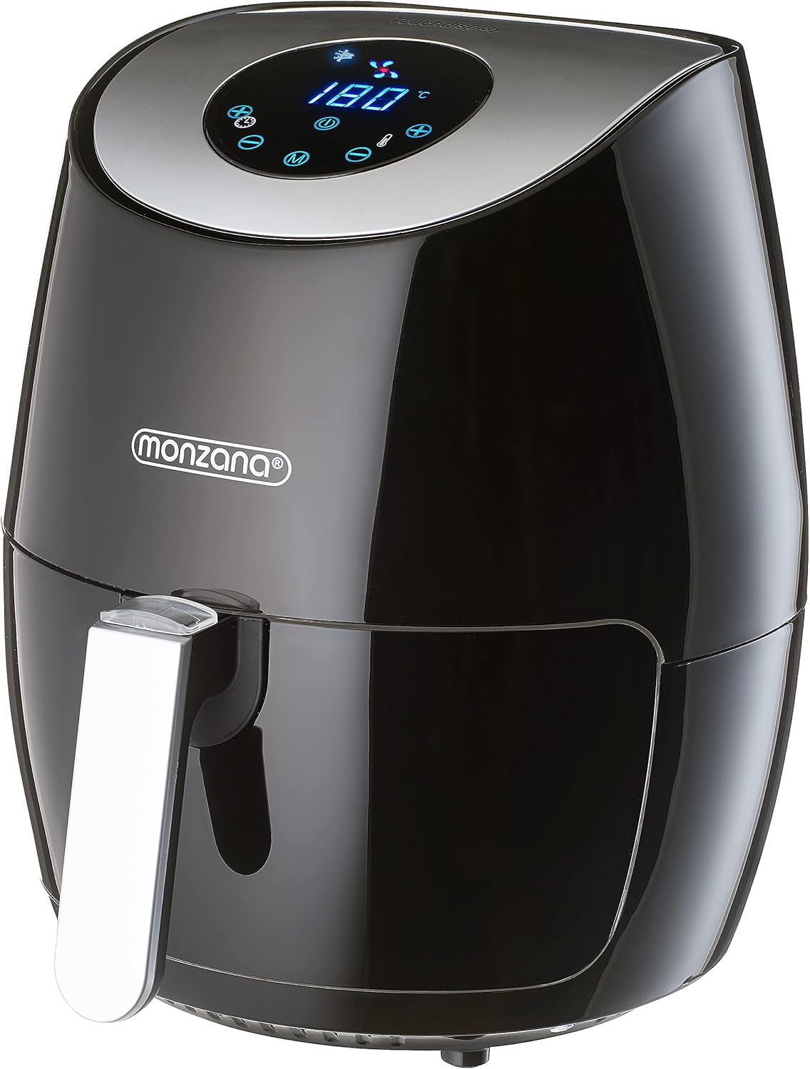 Monzana Heißluftfritteuse Friteuse Fritteuse + Rezeptheft 1500W 3,6 Liter Touch-Display 9-in-1 schwarz