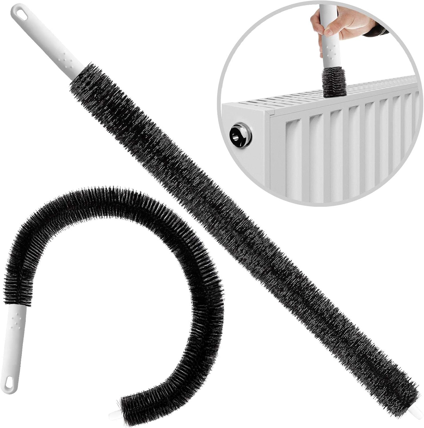 Monzana® Heizkörperbürste 84 cm Lang Flexibel Staub Reinigungsbürste Öse am Griff Heizungsreinigung Radiatorenbürste Rippenheizkörper Flachheizkörper — Ansicht 4