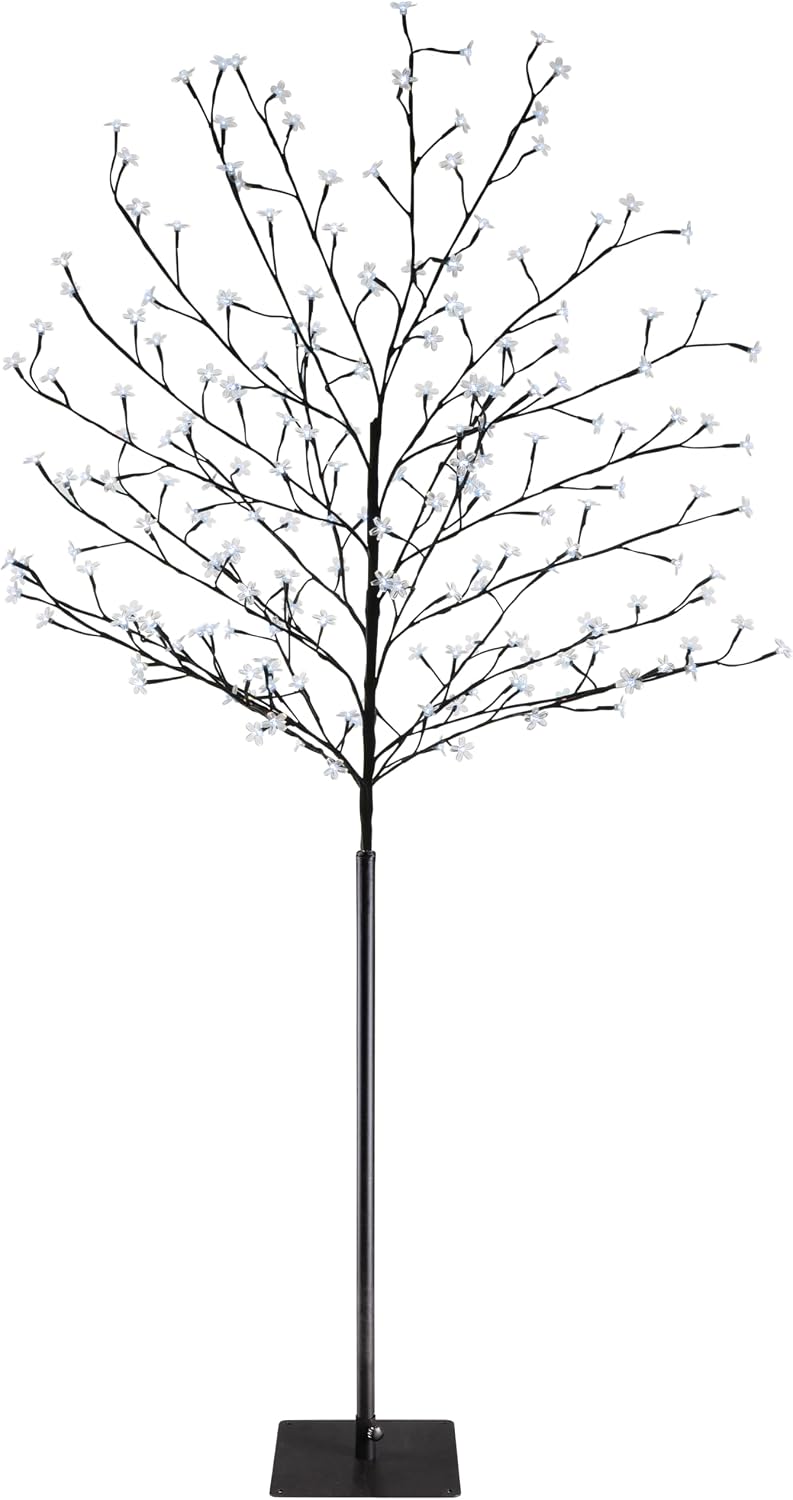 MONZANA® Kirschbaum Beleuchtet 220 cm 220 LED Kaltweiß Außen Innen Timer Künstlich Weihnachten Weihnachtsdeko Kirschblütenbaum Leuchtbaum Lichterbaum