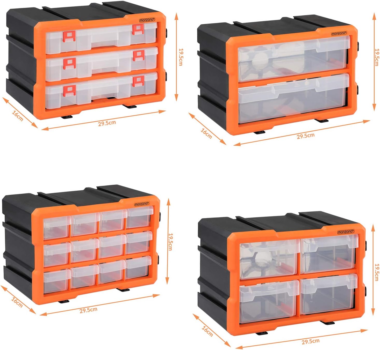 MONZANA® Kleinteilemagazin Sortimentskasten erweiterbar 72 Fächer Sortierbox für Kleinteile Aufbewahrungsbox Werkstatt — Ansicht 6