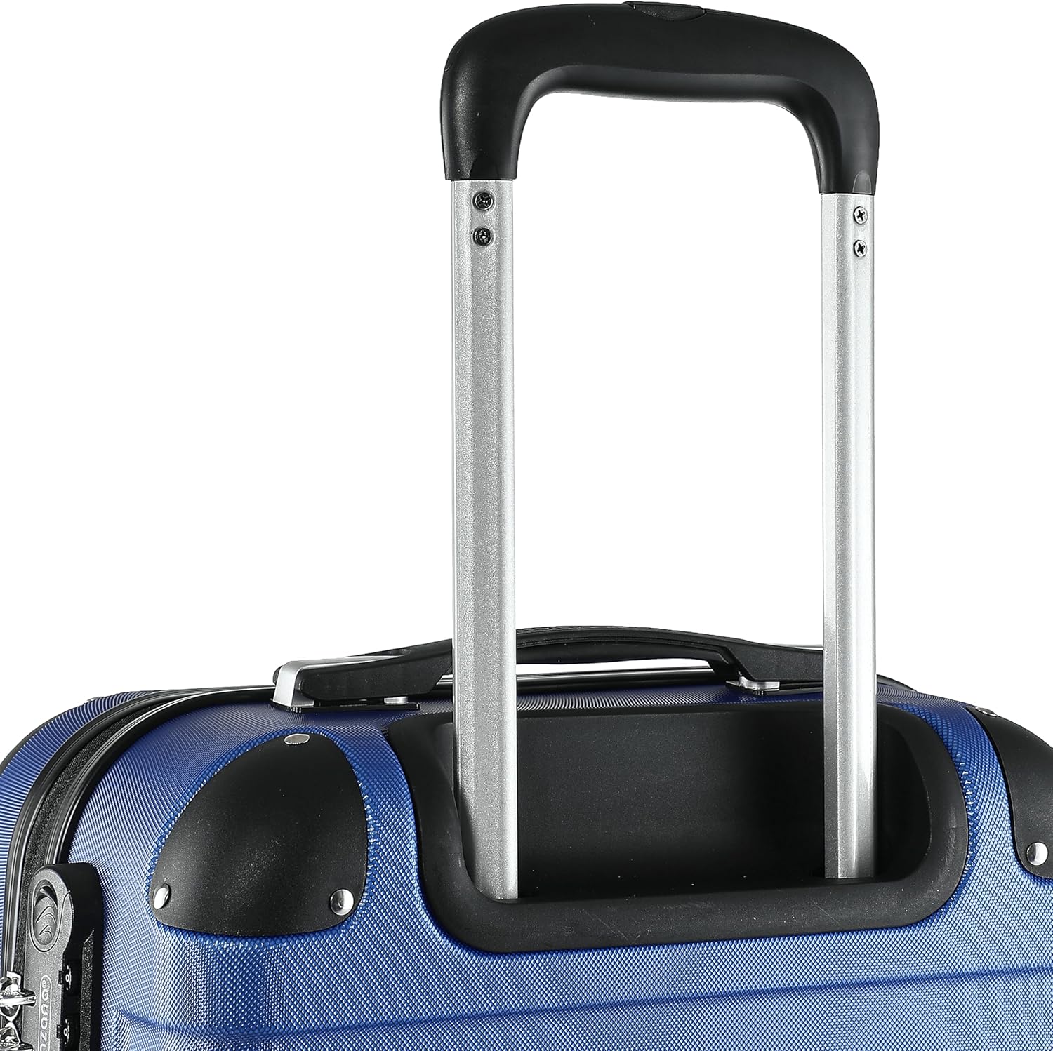 Monzana® Koffer Essential Größe XL Reisekoffer 120 Liter Volumen Hartschale Gel-Griffe 4 Rollen Kantenschutz Hardcase Schloss Füße Trolley Rollkoffer Blau — Ansicht 4