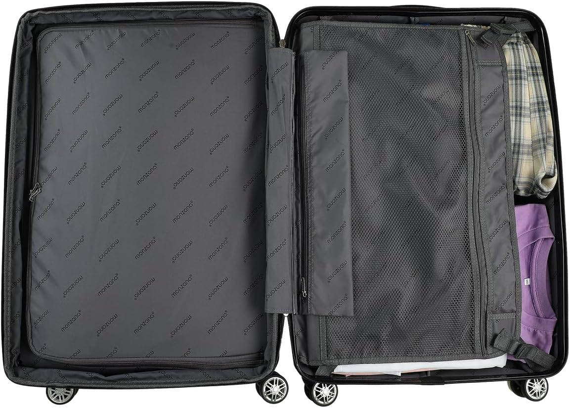 Monzana® Kofferset Hartschalen Koffer Business Laptopfach Gel-Griffe 4 Rollen ABS PC Hardcase TSA Schloss Trolley Rollkoffer Reisekoffer M XL Set — Ansicht 3