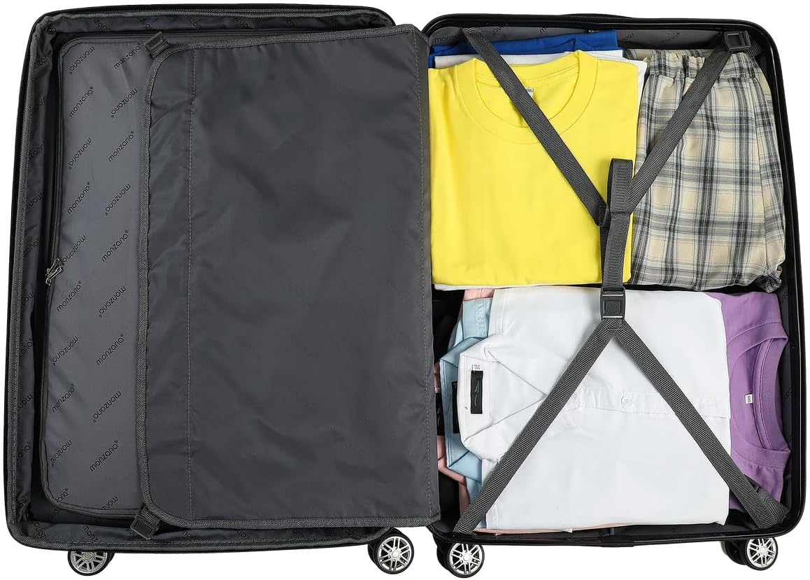 Monzana® Kofferset Hartschalen Koffer Business Laptopfach Gel-Griffe 4 Rollen ABS PC Hardcase TSA Schloss Trolley Rollkoffer Reisekoffer M XL Set — Ansicht 4