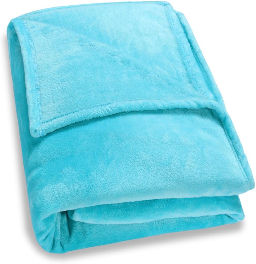 monzana® Kuscheldecke flauschig 150x200 cm extra weich & warm gemütliche Wohndecke Sofadecke Tagesdecke Fleece Blau — Ansicht 6