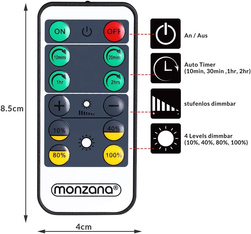 Monzana LED Steckerlampe 46,5cm Steckdosenlampe Steckerleuchte 5000K Touchschalter dimmbar Schreibtischlampe Fernbedienung — Ansicht 5