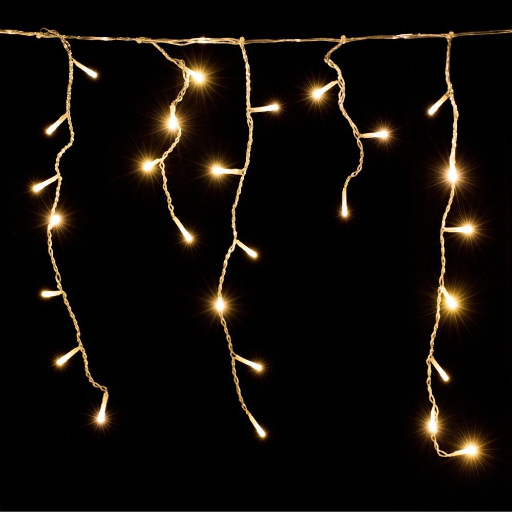 MONZANA® Lichterkette 400 LED 15m Fernbedienung 8 Leuchtmodi IP44 Innen Außen Regenlichterkette Lichtervorhang Eisregen warmweiß Weihnachtsbeleuchtung — Ansicht 3