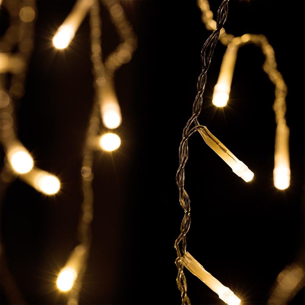 Monzana® Lichterkette 600 LED 20m Fernbedienung 8 Leuchtmodi IP44 Innen Außen Regenlichterkette Lichtervorhang Eisregen warmweiß Weihnachtsbeleuchtung — Ansicht 4
