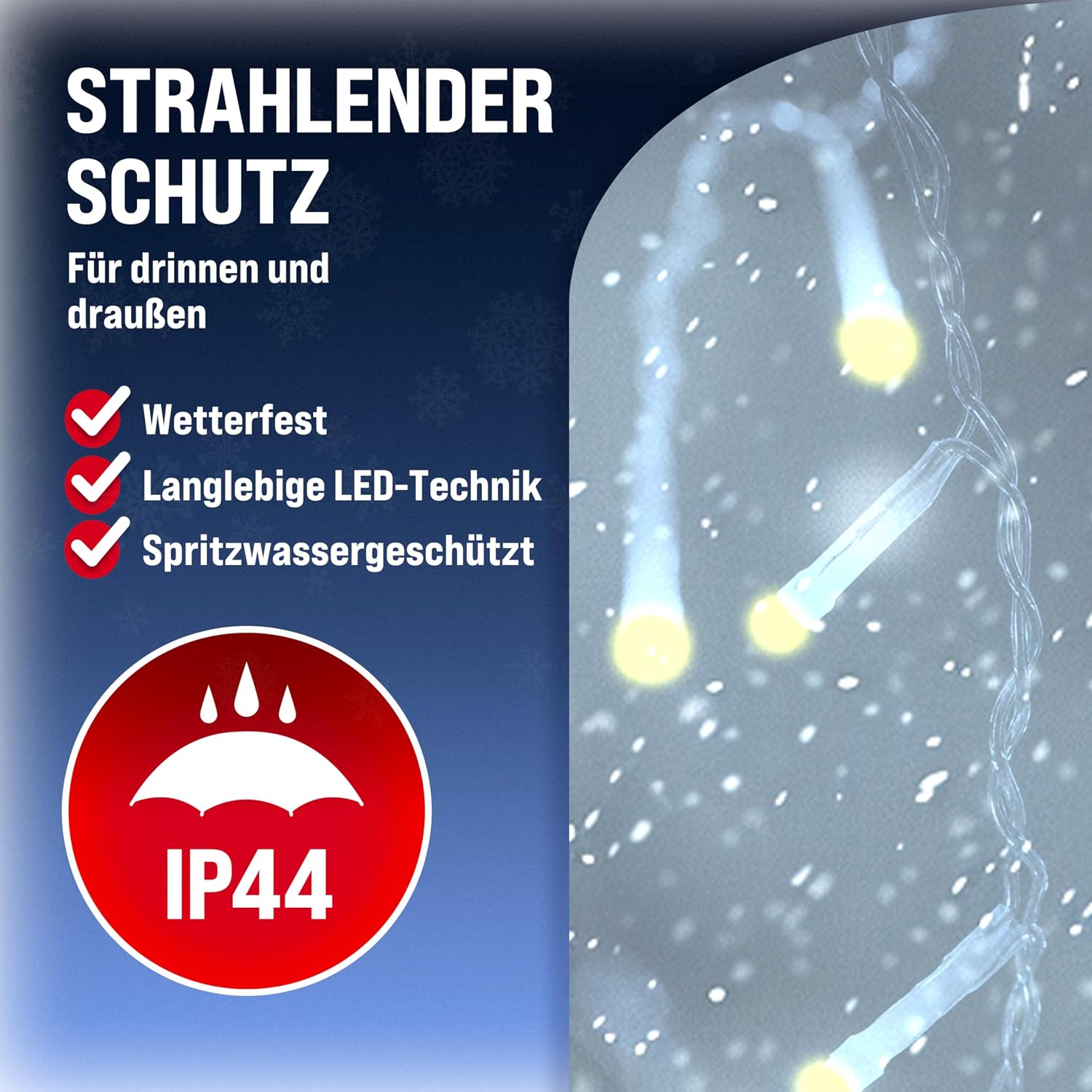 Monzana® Lichterkette 600 LED 60m Innen Außen IP44 Stromsparend Stecker Leuchtkette Weihnachten Weihnachtsbeleuchtung Weihnachtsdeko Girlande Warmweiß — Ansicht 5