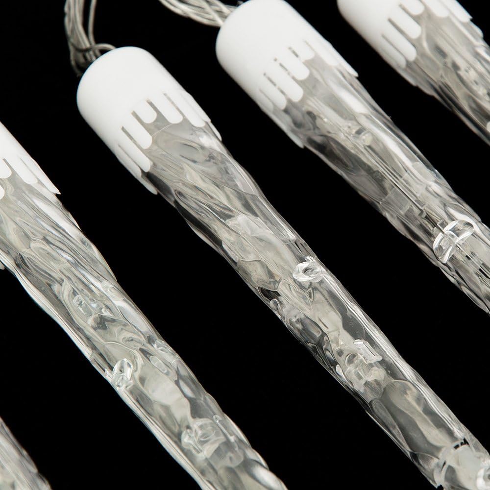 Monzana® Lichterkette Eiszapfen LED Außen Innen 10 Zapfen Weihnachten Deko Weihnachtsdeko IP44 Eisregen Beleuchtung Kaltweiß — Ansicht 2