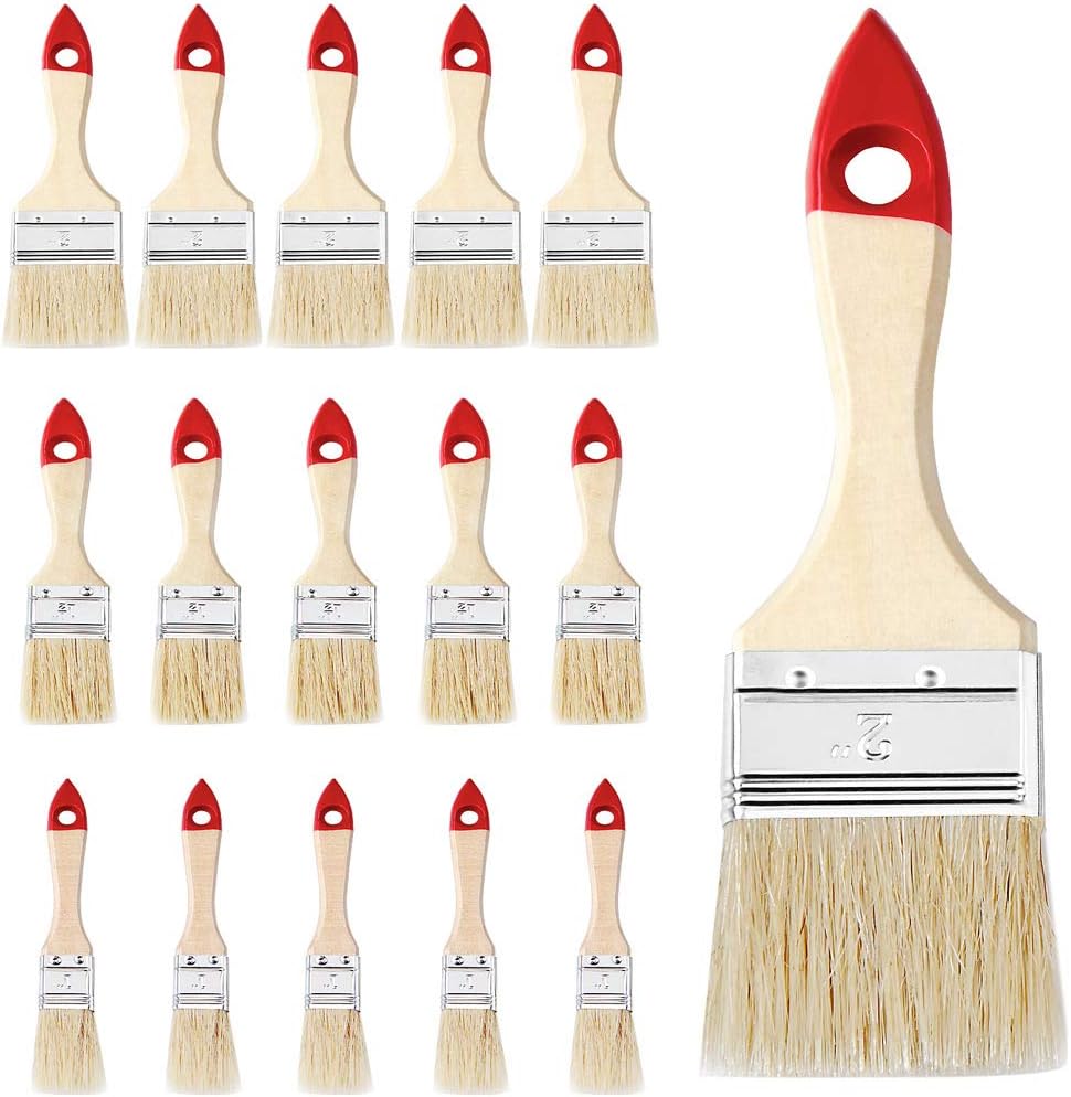 MONZANA® Malerpinsel 15tlg Set 3 versch. Größen für Holzlasur Lacke Farbe Pinselset Lasurpinsel Lackierpinsel Malpinsel