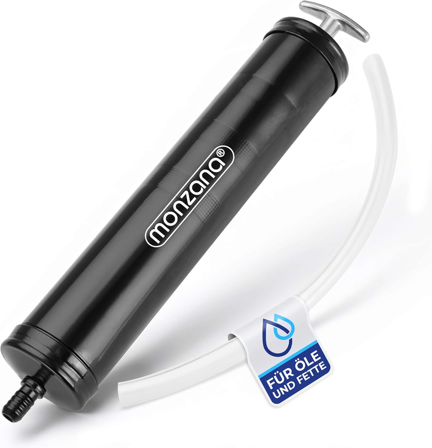 MONZANA® Ölabsaugpumpe 500 ml Metall Handpumpe T-Griff Ölpumpe für Ölwechsel Absaugpumpe von Motoröl und Getriebeöl Sauberes Öl Spritze mit Schlauch