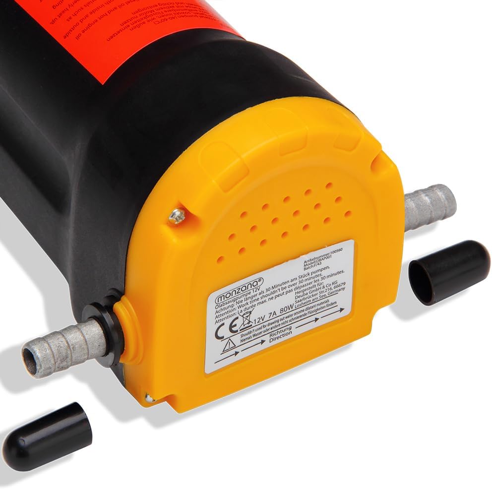 Monzana® Ölabsaugpumpe elektrisch 12V 80 Watt 5l/min Ölpumpe Absaugpumpe Pumpe Dieselpumpe Ölwechselpumpe Kraftstoffpumpe für Auto Motorrad KFZ — Ansicht 3