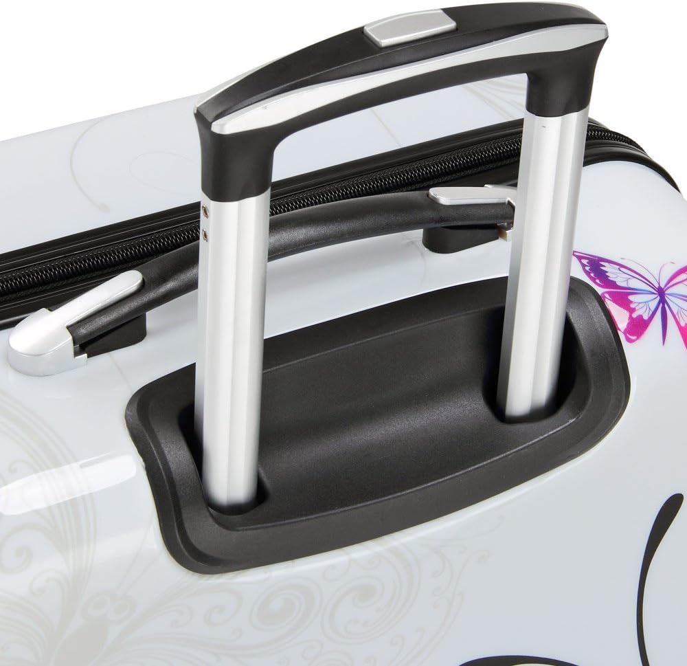 monzana Reisekofferset 4tlg Butterfly Hartschalenkofferset mit Schloss & Beautycase 360° Rollen Schutzfolie Netzfach 2 Wege Reißverschluss Koffer — Ansicht 6
