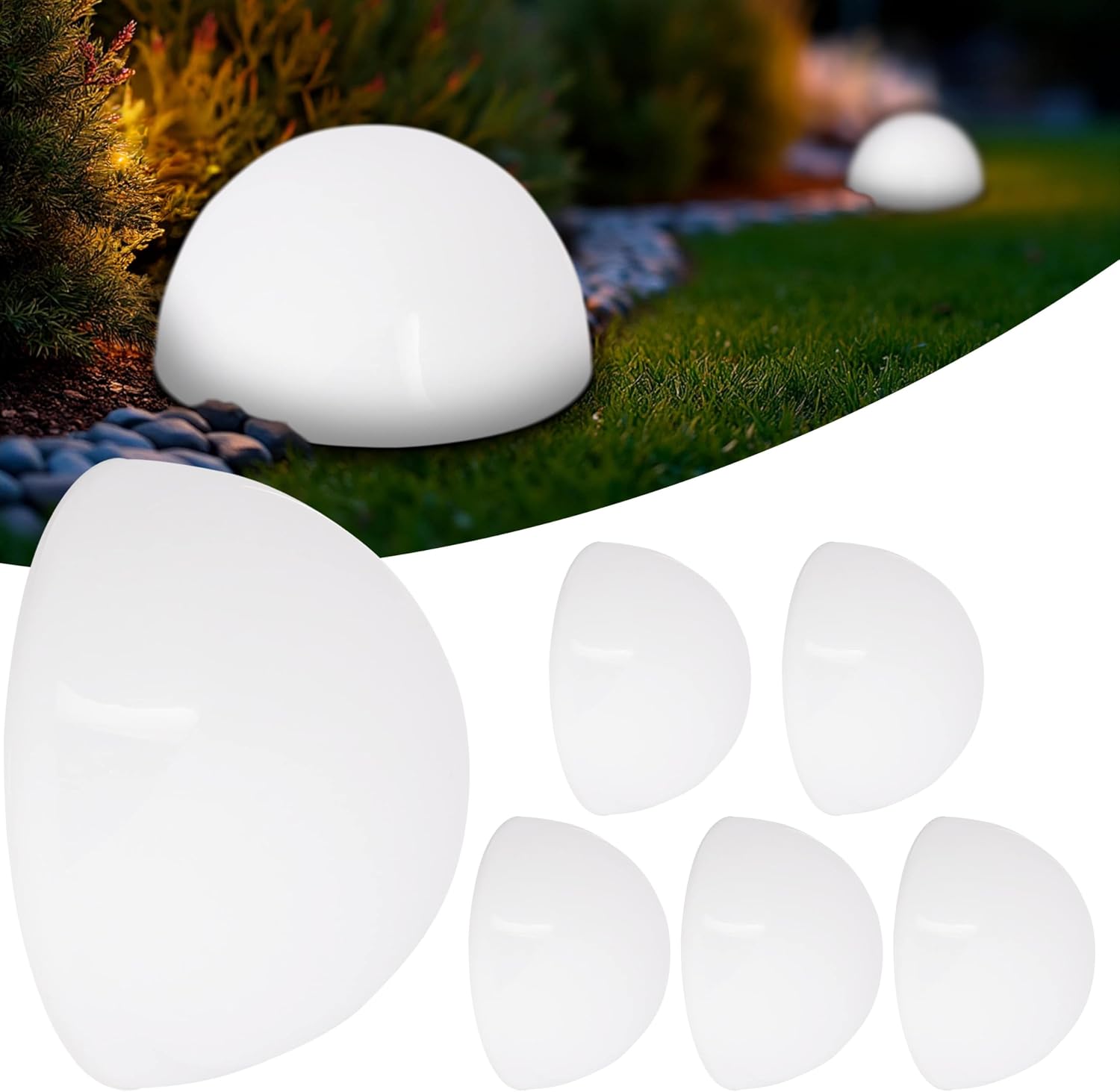 Monzana® Solarlampe für Außen 6er Set LED Wetterfest IP44 Dämmerungssensor Garten Außenleuchte Hängend Solar Kugel Weiß Wand Boden Lampe Balkon Deko — Ansicht 4