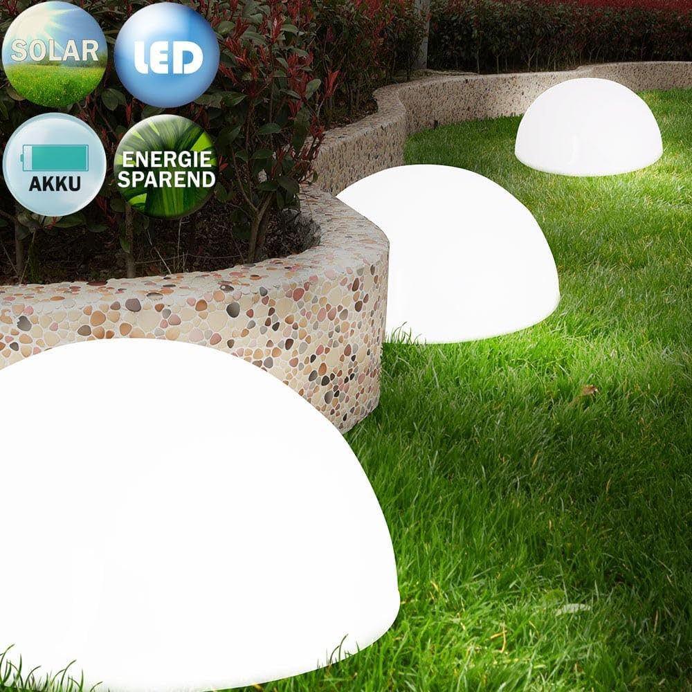 Monzana® Solarlampe für Außen 6er Set LED Wetterfest IP44 Dämmerungssensor Garten Außenleuchte Hängend Solar Kugel Weiß Wand Boden Lampe Balkon Deko — Ansicht 5