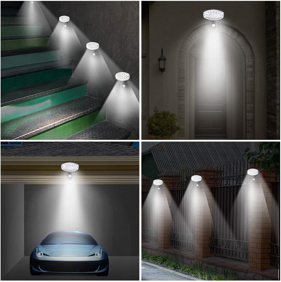 Monzana® Solarlampe für Außen mit Bewegungsmelder 3er Set LED Wetterfest Solar Panel 5m Kabel Wand Leuchte Lampe Strahler — Ansicht 2
