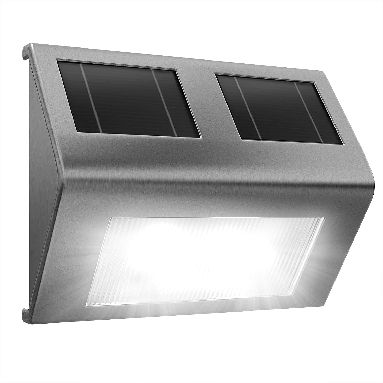 Monzana® Solarstrahler für Außen Edelstahl IP65 Solar Außenlampe mit Dämmerungssensor LED Solarleuchte Wand Garten Terrasse Solar Scheinwerfer für Außen