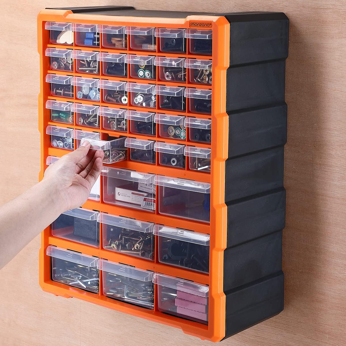 MONZANA® Sortimentskasten MW1502 39 Schubladen 47,5x38x16cm Trennwände bis 72 Fächer Werkstatt Sortierbox Sortierkasten — Ansicht 2