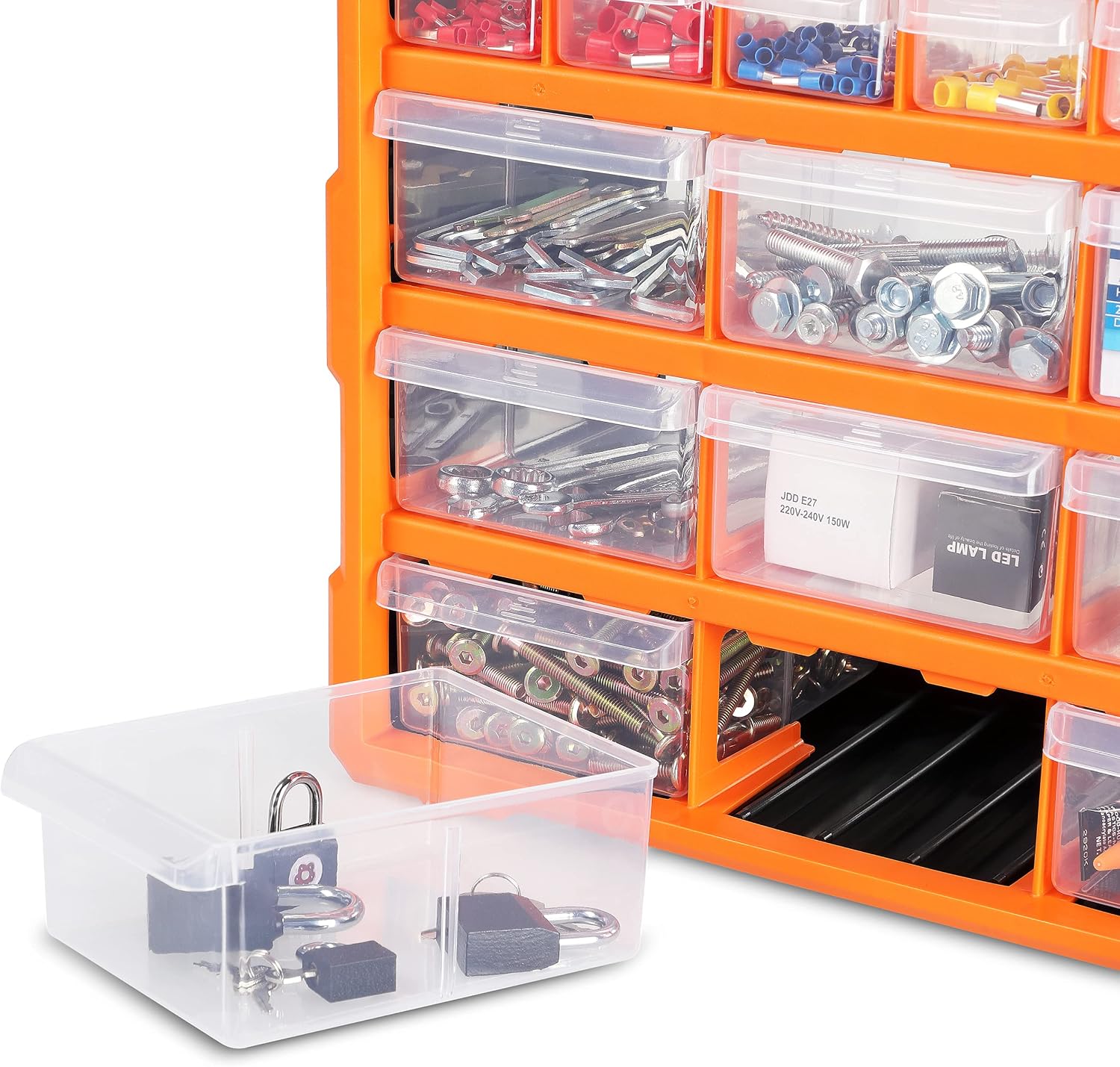 MONZANA® Sortimentskasten MW1502 39 Schubladen 47,5x38x16cm Trennwände bis 72 Fächer Werkstatt Sortierbox Sortierkasten — Ansicht 4