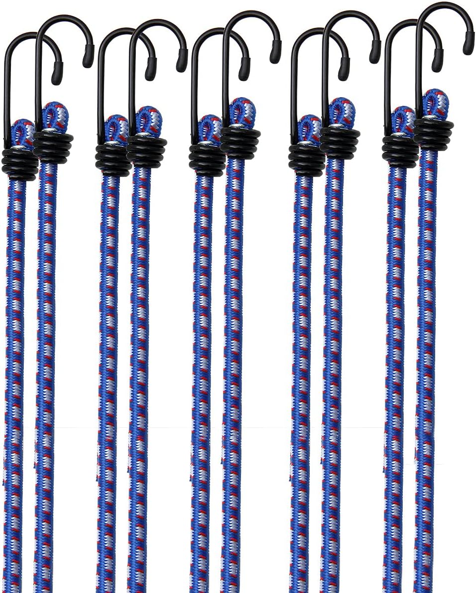 MONZANA® Spanngummi mit Haken Sicherer Halt & vielseitig einsetzbar 10er Set Expander 30,5cm wetterfest Gepäckspanner Gummispanner mit Haken