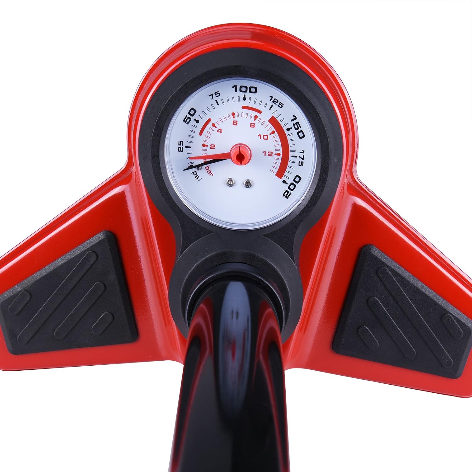 Monzana Standluftpumpe inkl 3 Zusatzadapter 100 cm Schlauch Luftpumpe bis 7 bar für Fahrrad Auto Luftmatratze Motorrad — Ansicht 4