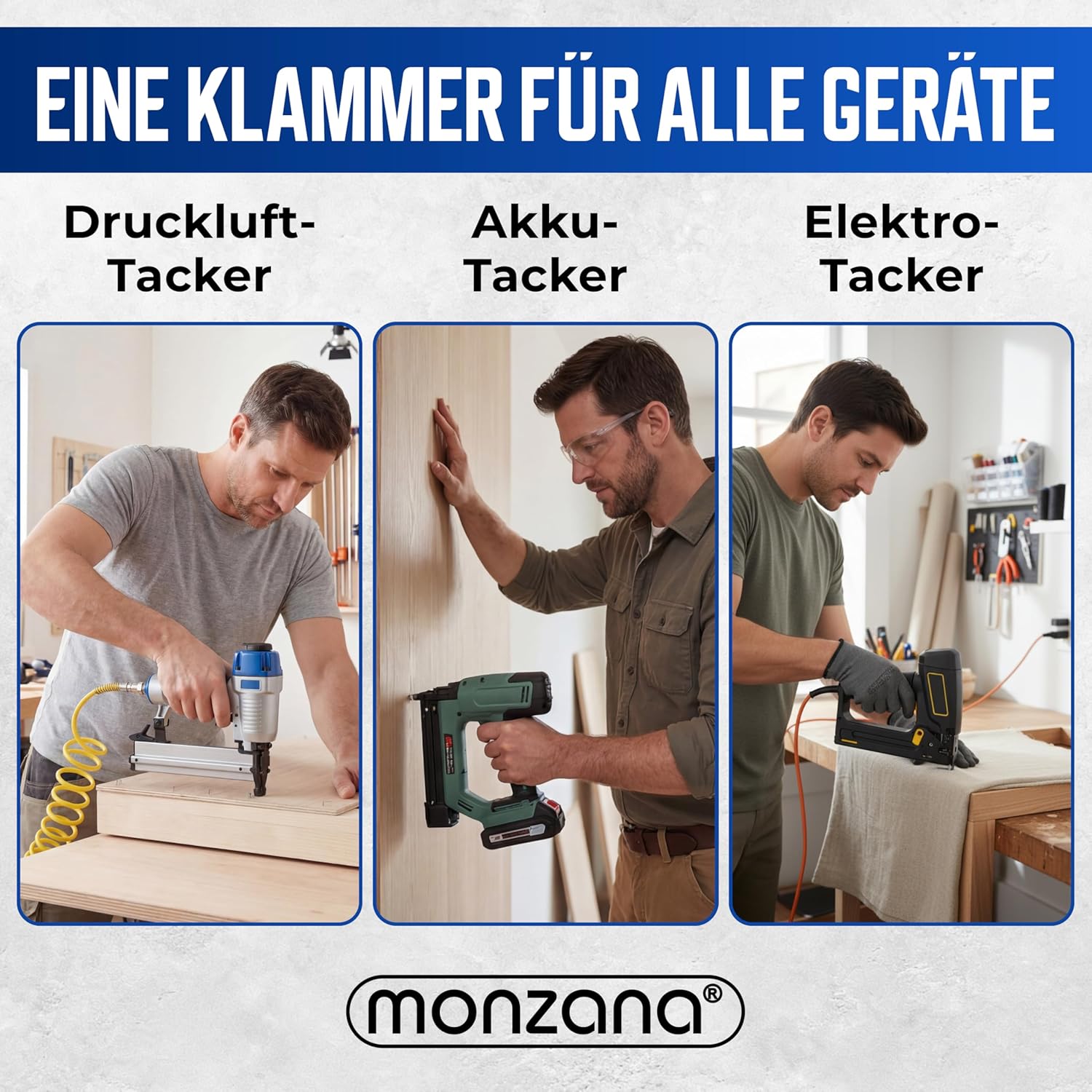 MONZANA® Tackerklammern 25 mm Verzinkt Passgenau für Druckluft Elektro Akku Tacker 5000 Stück 5,8 mm Für Montage Innenausbau Möbel — Ansicht 6