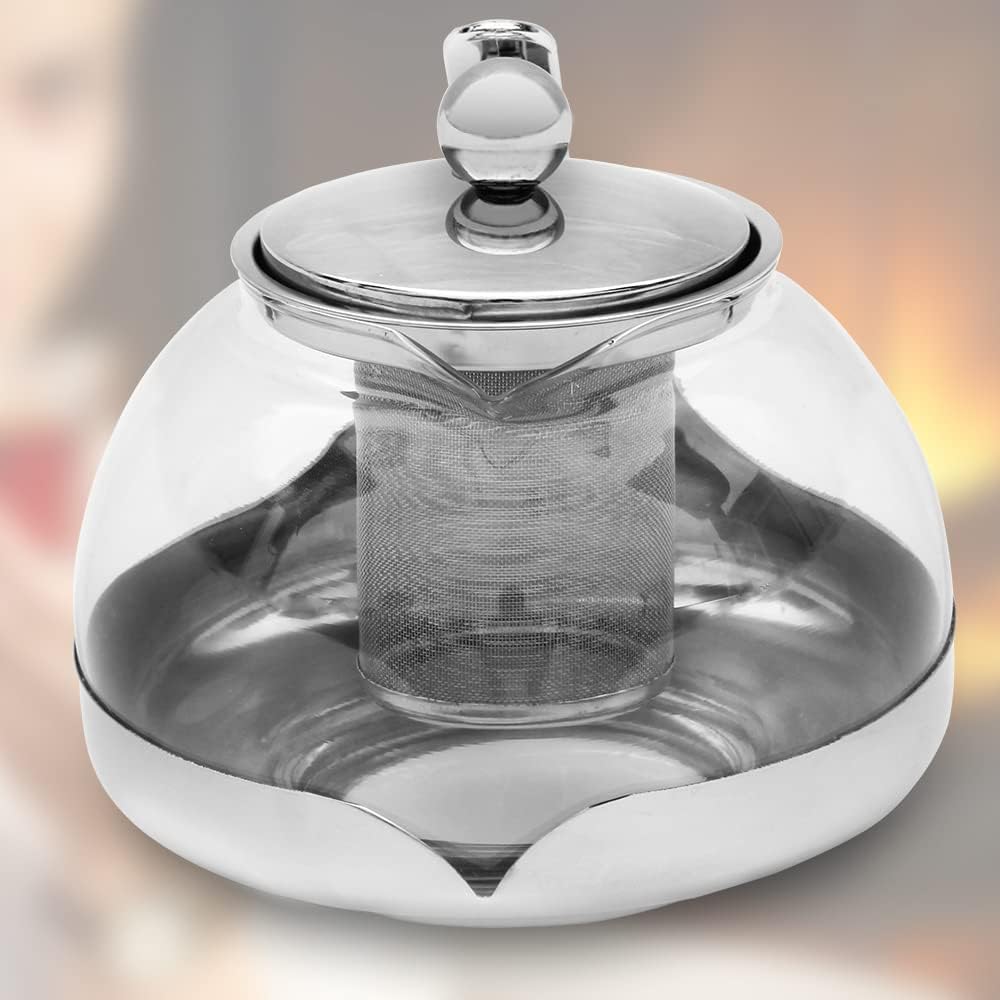 MONZANA® Teekanne mit Siebeinsatz Glas 1,2 Liter Hitzebeständig Teesieb Herausnehmbar Glaskanne für losen Tee Edelstahl Deckel Borosilikatglas Henkel — Ansicht 5