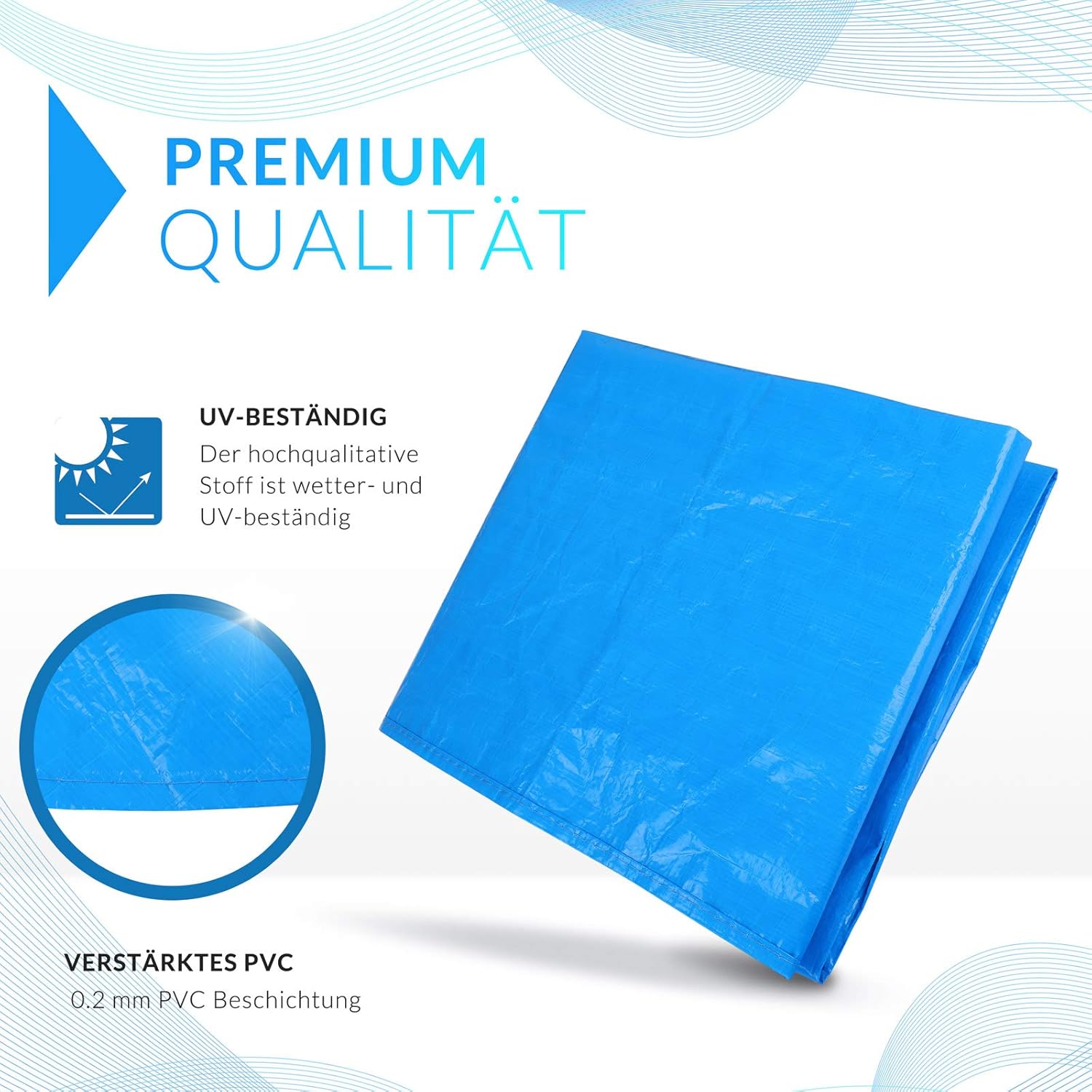 Monzana Trampolin Abdeckung Ø 183/244/305/366/427 cm blau reißfest UV-beständig Wetterschutzplane Trampolinschutz Abdeckplane Regenabdeckung — Ansicht 3